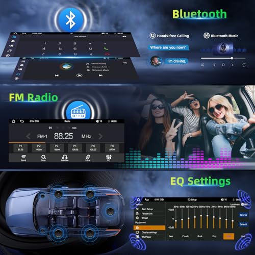 Autoradio 1 DIN Bluetooth avec sans Fil CarPlay et Android Auto - 6,86 Pouces HD Ecran Tactile,Wireless Autoradio avec Caméra de Recul，Bluetooth,Mirror Link,FM Radio,EQ,Mic,USB,Type-C, Navigation GPS