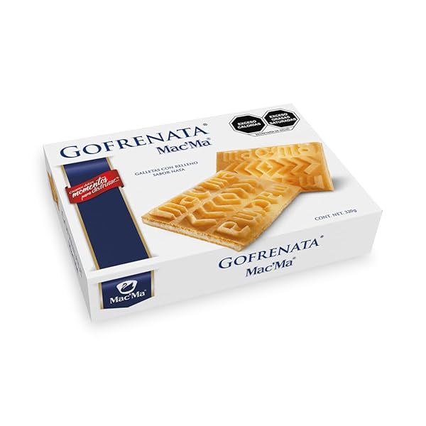 MAC’MA GOFRENATA COOKIES WITH CREAM FLAVORED FILING, MEXICAN COOKIES, GALLETAS CON RELLENO SABOR CREMA BOX OF 11.28 OZ