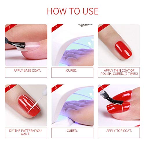 YaoShun Gel Nail Polish - Soak Off Gel Polish 6 Colors Gel Polish Kit, UV LED Painted Nail Gel Set Manicure Nail Art Kit 6ml Each