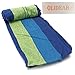 OLIDEAR Wide Hammock Cotton Soft Woven Bed for Supreme Comfort Fabric Travel Camping Hammock for Backyard, Porch, Outdoor or Indoor Use (Green & Blue Stripes)