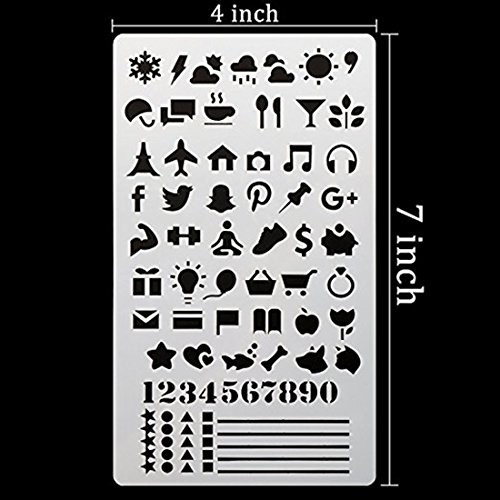 10-Colors Bullet Journaling Pens and 12-Pieces Drawing Stencils Perfect for Planner Bullet Journaling Writing Note Taking Notebook Diary Calendar and School Office Supplies (22 PCS) (22 pcs)