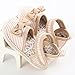 Weixinbuy Infant Baby Girls Summer Bowknot Stripe Anti-Slip Crib Flat Sandals