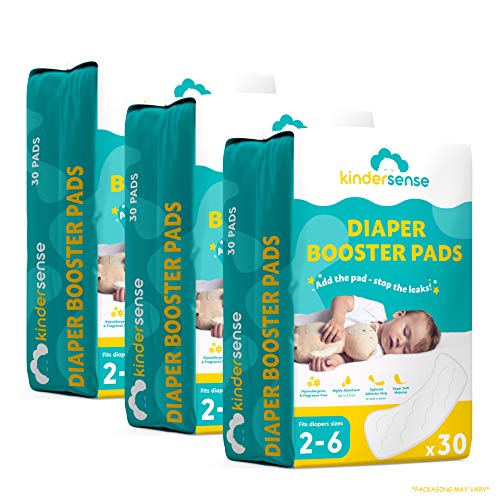KinderSense® – Overnight Diaper Liners – Diaper Booster Pads Disposable Doubler Cloth Diaper Inserts to Prevent Leaks…