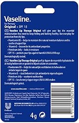 Vaseline Lip Therapy Original Lip Balm 4g - Instantly Softens & Soothes Dry view 2