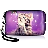 AUPET Cute Wish Cat Digital Camera Case Bag Pouch Coin Purse with Strap for Sony Samsung Nikon Canon Kodak