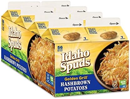 Idaho Spuds Real Potato, Gluten Free, Golden Grill Hashbrowns 4.2oz (8 Pack) (Limited Edition)