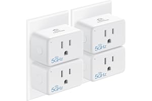 EIGHTREE Mini Smart Plug 5GHz & 2.4GHz Wi-Fi, Compatible with Alexa & Google Home & SmartThings, Remote Control, Timer, White, Type A/B Plug