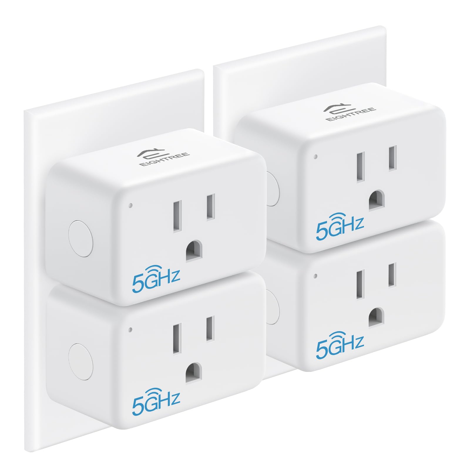 Photo 1 of EIGHTREE Mini Smart Plug 5GHz Wi-Fi Compatible 15A, Smart Plugs That Work with Alexa & Google Home & SmartThings, Energy Monitor, Remote Control, Timer & Schedule, Wi-Fi Plugs