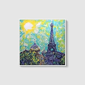 Framed Canvas Home Artwork Decoration Night Canvas Wall Art for Living Room, Bedroom - 16x16 inches