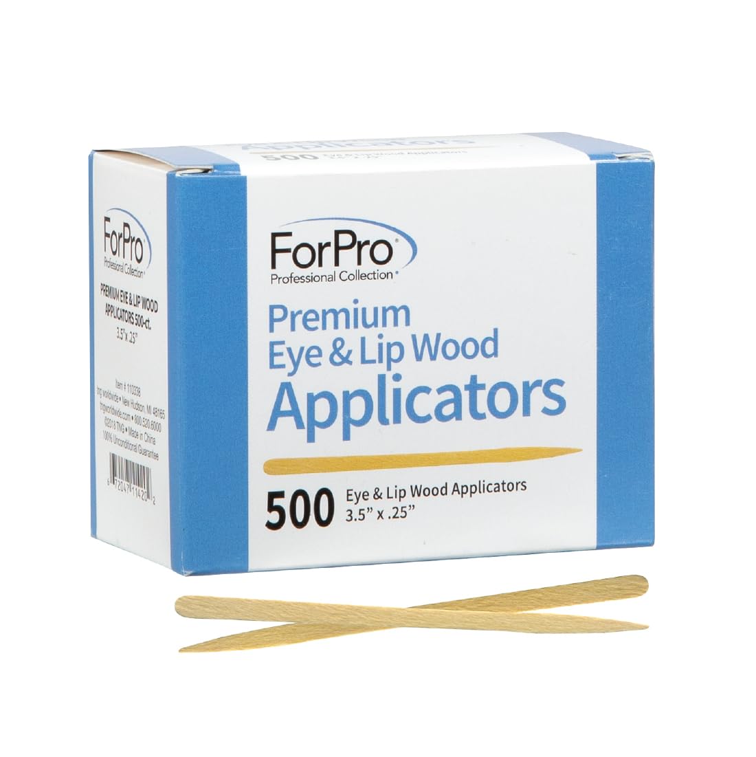 ForPro Professional Collection Premium Eye & Lip Wood Applicators, Non-Sterile, for Hair Removal Wax Application and DIY Projects, 3.5” L x .25” W, 500-Count