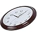 hito Modern Extra Large Silent Non-ticking Wall Clock- Glass Cover (13 inches, Wood Grain)