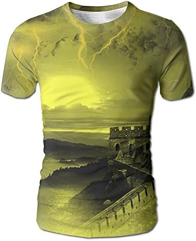 Lightning Yellow Men Slim Fit Short Sleeve Parties T-Shirt T-shirt Tops