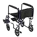 Drive Medical Deluxe Lightweight Aluminum Transport Wheelchair, Blue, 17