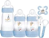 MAM Welcome to The World Set Baby Feeding Bottles Soother Clip Blue