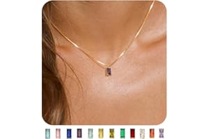 FUNEIA Diamond Necklaces for Women 14K Gold Plated Emerald Birthstone Necklace for Women Mothers Dainty Gold Necklace Blue Green Cubic Zirconia Pendant Necklace Birthday Gifts for Women Jewelry
