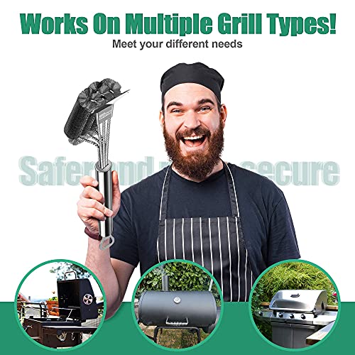DALLEAN Grill Brush and Scraper Grill Grate Cleaner BBQ Bristle Design