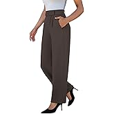 keriffe Womens Stretchy Dress Pants 2 Pockets High Waist Pull On Office Slacks Casual Business Work Wide Leg Pants Trousers