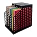 Storage Studios Easy Access Paper Holder with 3-Slots, 9.5 x 13.5 x 14.5 Inches, Black (CH92579)