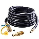 SHINESTAR 12 FT RV Propane Quick Connect Hose with 1/4inch Male Plug for LP Low Pressure System, Quick Disconnect