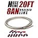 Vincos 20Ft 8AN AN8 Stainless Steel Braided Oil Gas Fuel Line Hose + 10pcs 8AN Hose Fitting Kit Blue+Red