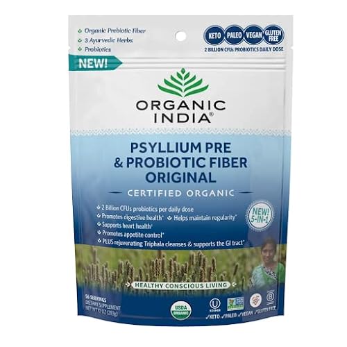 ORGANIC INDIA Psyllium Husk Pre & Probiotic Fiber Psyllium Husk