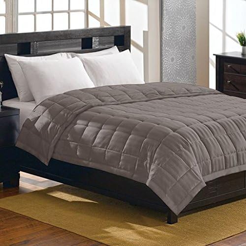 Aeolus Down Luxury Alternative Blanket with Plush Reverse, Full/Queen, Taupe