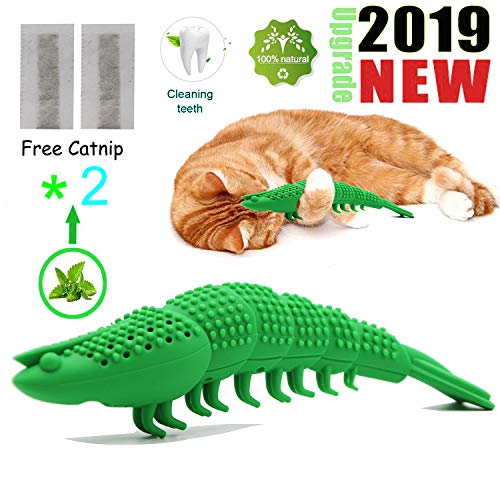 Adusa Interactive Cat Toys Catnip Toys Cat Toothbrush Chew Toys,100% Natural Rubber Bite Resistance Catnip Cat Treat Toys,Crayfish Shape Cats Teeth Cleaning Dental Care toys - Thumbnail 7