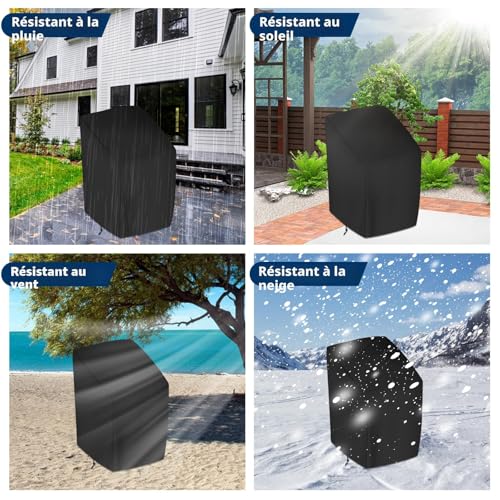 Stackable Garden Chair Covers Outdoor Garden Chair Cover 210D Waterproof Anti-UV Cold Resistant | Black