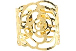 Napkin Holder, 6PCS Napkin Ring Holder Buckle Stainless Steel Shiny Table Decoion for Wedding Dinner