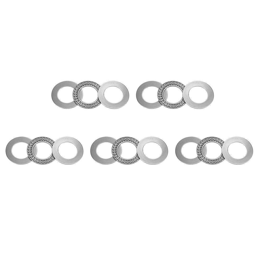 sourcing map AXK2542 Thrust Needle Roller Bearings with Washers 25mm Bore 42mm OD 2mm Width 5pcs