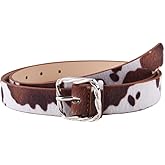 YALLNASL Vintage Cowgirl Accessories Y2k Western Belts for Skirts Pants Square Buckle Animal Leopard Print Belt for Women