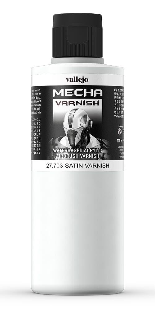 Vallejo 200 ml "AV Mecha Color" Acrylic Airbrush Colour - Satin Varnish