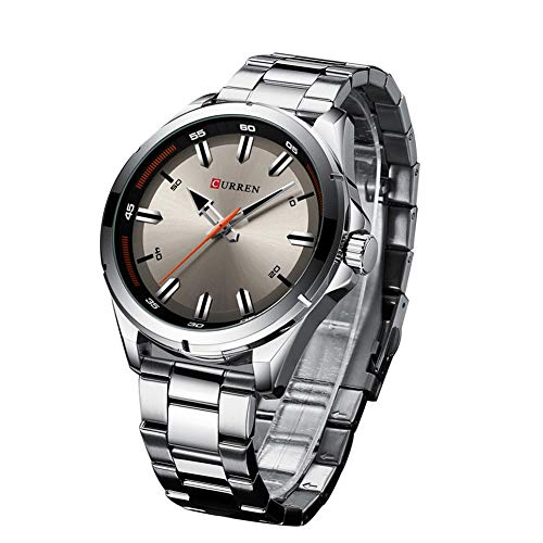 Curren 8320 - Reloj de pulsera para hombre, con manecillas luminosas, analógicas, cuarzo, color plateado