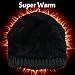 CAMOLAND Men's Fleece Wool Cable Knit Winter Beanie Hat(Black)