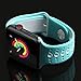 GHIJKL Sports Band Compatible for Apple Watch 38mm 40mm, Soft Silicone Replacement iWatch Wristband Compatible for Apple Watch Sport, Series 1, 2, 3, 4-Teal/White-38mm, 40mm