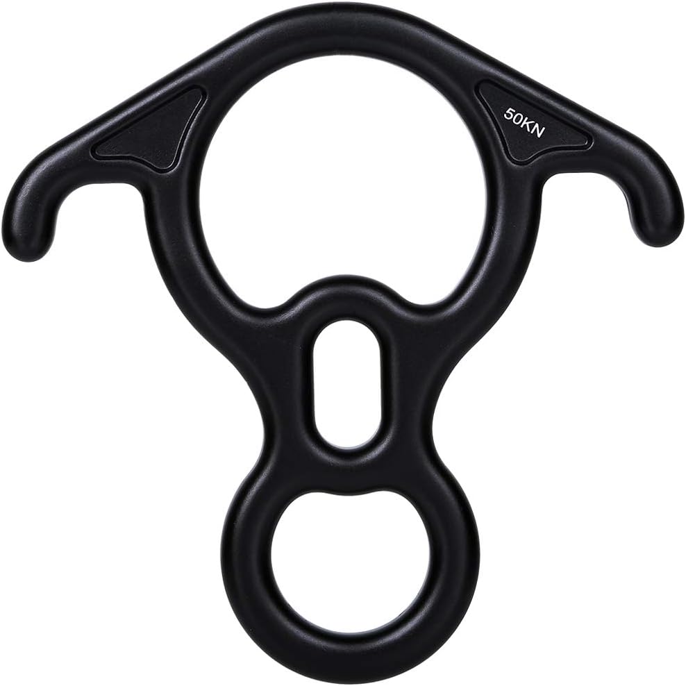 AOKWIT 50KN Rescue Figure, 8 Descender Large Bent-Ear Belaying and Rappelling Gear Belay Device Climbing for Rock Climbing Peak Rescue 7075 Aluminum Alloy (Black) : Sports & Outdoors