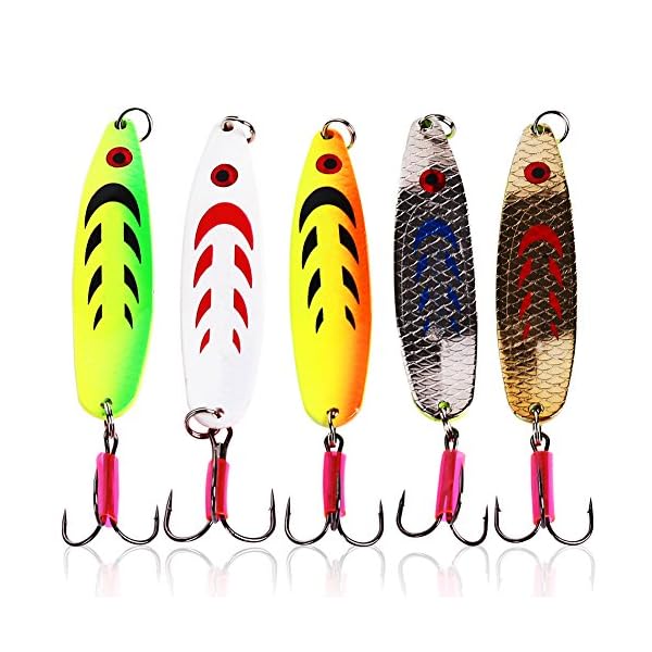 Sougayilang-Colorful-Hard-Spoon-Spinner-Fishing-Lures-Metal-Treble-Hooks-Baits-Pack-of-5pcs