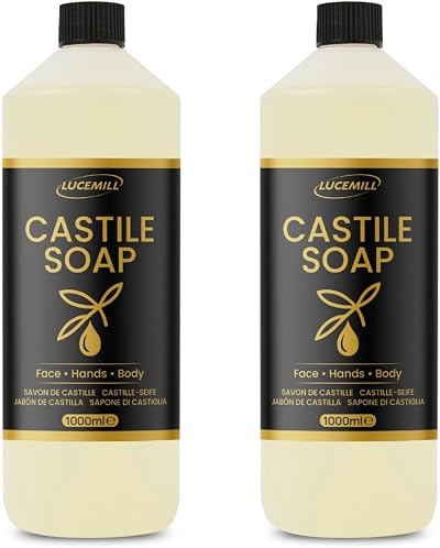 Lucemill Organic Castile Liquid Soap Base 2x1L Unscented Gentle Multi-Purpose