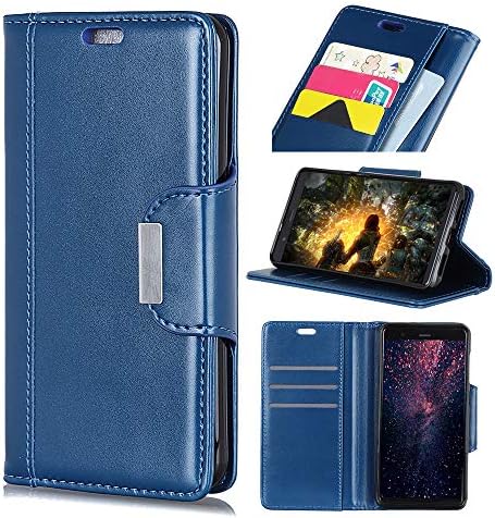 AICEDA Huawei Nova 2 Plus Wallet case, Huawei Nova 2 Plus Flip case, Classy Slim Leather Wallet, ID Credit Card Slot Holder for Huawei Nova 2 Plus - Blue