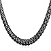 18 Inch Chain for Boys Men Jewelry|Personalized Shiny Black Snake Curb Link Flat Chains 6MM Thick Hip Hop Punk Necklace Choker, with Gift Box
