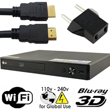 LG 2D/3D - BD - DVD - CD -Wi-Fi MultiZone Region Code Free DVD 012345678 PAL/NTSC Blu Ray Zone A/B/C. DivX XviD AVI and MKV Playback and Support. 100~240V 50/60Hz Auto