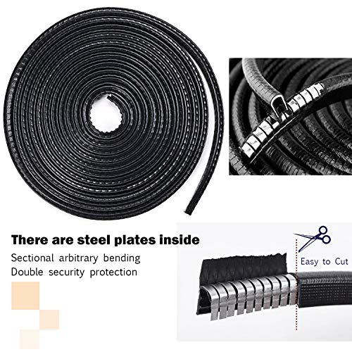 Ansite Car Door Edge Guards 16 Feet (5M) - U Shape Rubber Seal Strip Protected Lining Trim Molding for Most Car Black