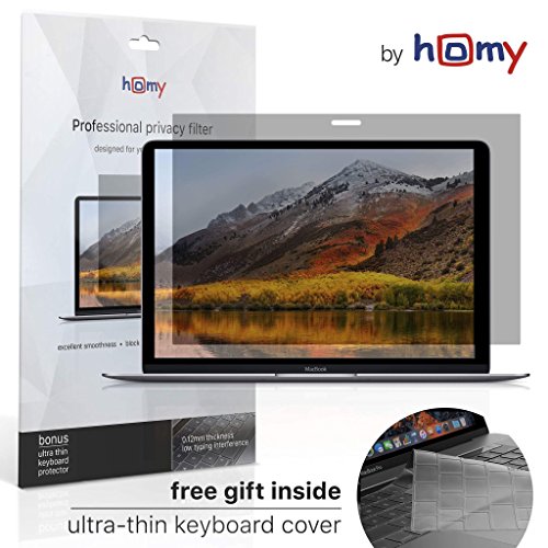 15.4" New MacBook Pro Touch Bar 2016/2017 Privacy Screen Protector with FREE GIFT ultra-thin TPU Keyboard Cover. Easy Removal Anti Spy Filter Made of Premium Korean Materials by Homy