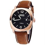 CURREN Men Nubuck Leather Outdoor Date Sport Quartz Wrist Watch Brown