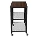 VASAGLE Industrial Kitchen Serving Cart Rolling Utility Storage Cart with 3-Tier Shelves Dark Walnut ULRC78K