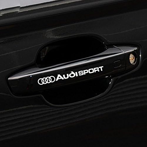 4PCS/set Decal Vinyl Door Handle Car Sticker for AUDI Sport Auto Exterior Accessories, Black