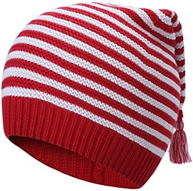 Toubaby Toddler Baby Girls's Lovely Elfin Winter knit hat 4colours Cotton 1-6t (Red and white stripes)