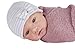 Melondipity's Multi Striped Newborn Girl Hospital Hat with Mini Bow