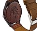 Viable Harvest Men’s Wood Watch, Natural Bamboo and Sandalwood with Quartz Movement, Genuine Leather Strap … (Dark)