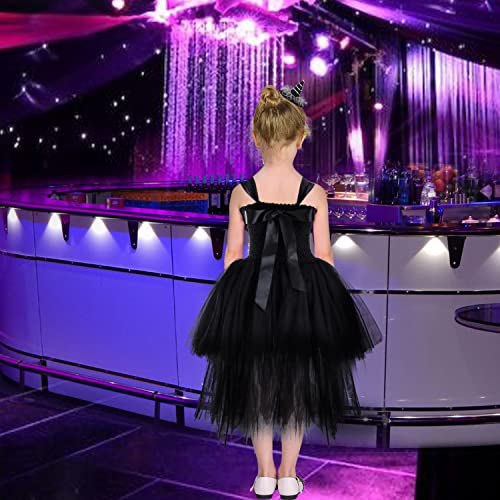 Girls Tutu Dresses Handmade Toddler Wedding Pageant Dresses Tulle Party Gown for Birthday,Christmas & Special Occasion (6 Years) Black